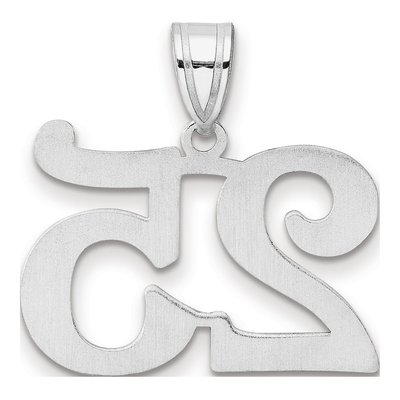 14K White Gold Number 25 Pendant – view 3