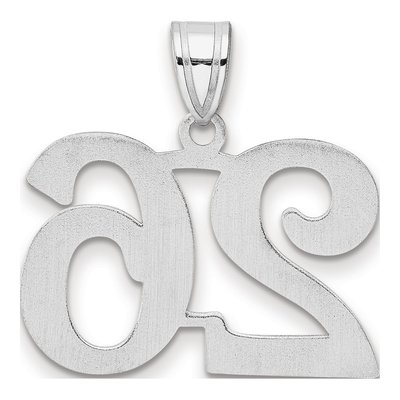 14K White Gold Number 26 Pendant – view 3