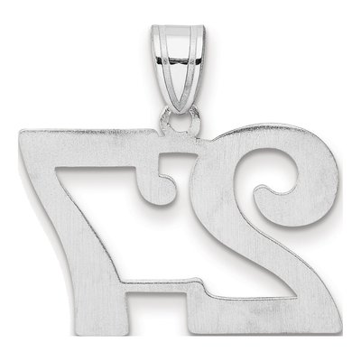 14K White Gold Number 27 Pendant – view 3