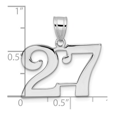 14K White Gold Number 27 Pendant – view 4