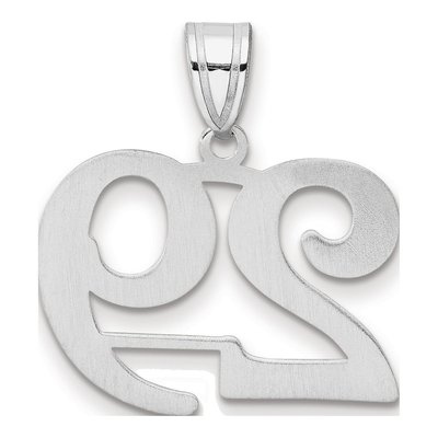 14K White Gold Number 29 Pendant – view 3