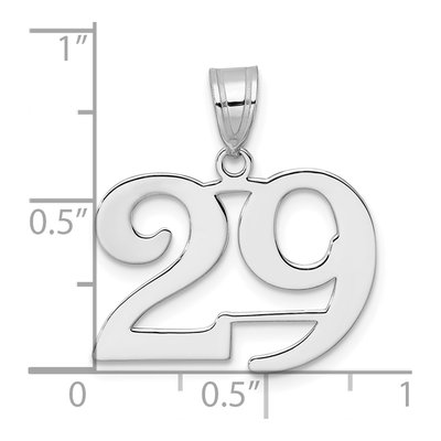 14K White Gold Number 29 Pendant – view 4