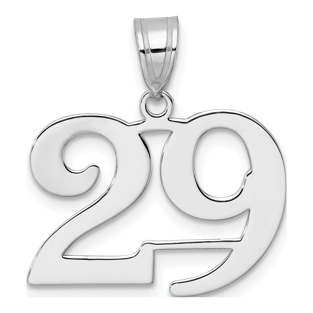 14K White Gold Rhodium-Plated Polished Number 29 Pendant