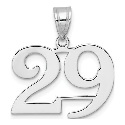 14K White Gold Number 29 Pendant