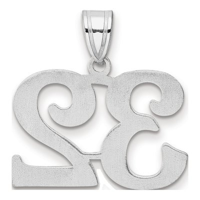 14K White Gold Number 32 Pendant – view 3