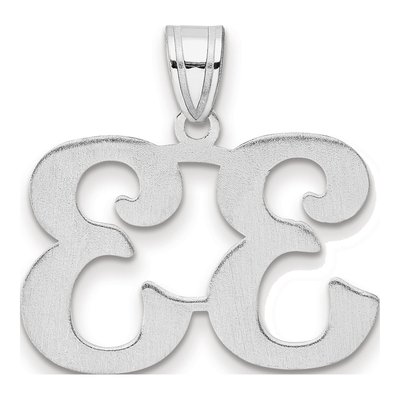 14K White Gold Number 33 Pendant – view 3