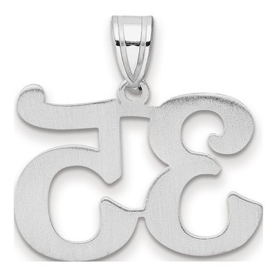 14K White Gold Number 35 Pendant – view 3