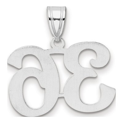 14K White Gold Number 36 Pendant – view 3