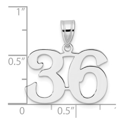 14K White Gold Number 36 Pendant – view 4