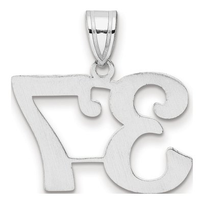 14K White Gold Number 37 Pendant – view 3