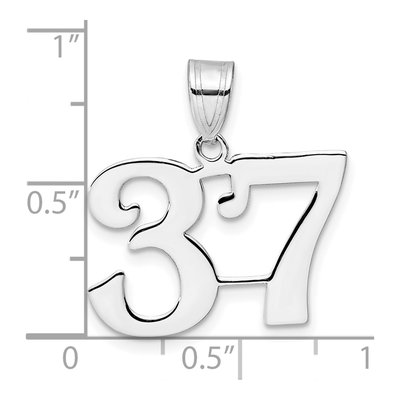 14K White Gold Number 37 Pendant – view 4
