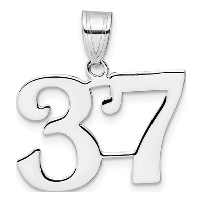 14K White Gold Number 37 Pendant