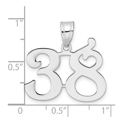 14K White Gold Number 38 Pendant – view 4