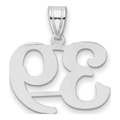 14K White Gold Number 39 Pendant – view 3