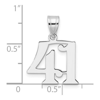 14K White Gold Number 41 Pendant – view 4