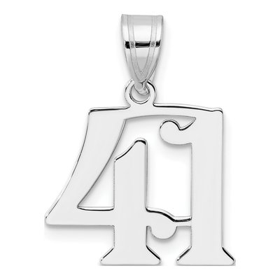 14K White Gold Number 41 Pendant