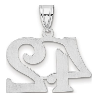 14K White Gold Number 42 Pendant – view 3