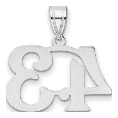14K White Gold Number 43 Pendant – view 3