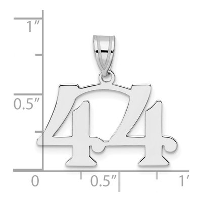 14K White Gold Number 44 Pendant – view 4