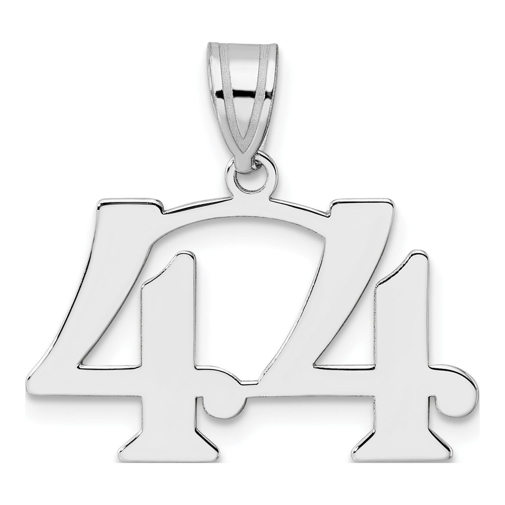 14K White Gold Rhodium-Plated Polished Number 44 Pendant