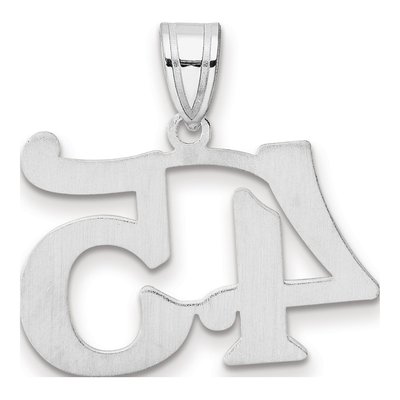 14K White Gold Number 45 Pendant – view 3