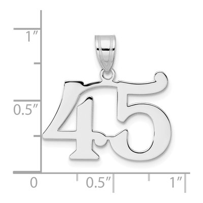 14K White Gold Number 45 Pendant – view 4