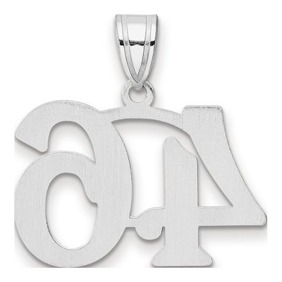 14K White Gold Number 46 Pendant – view 3