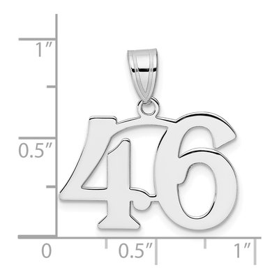 14K White Gold Number 46 Pendant – view 4