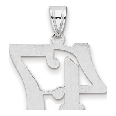 14K White Gold Number 47 Pendant – view 3