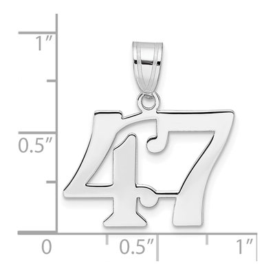 14K White Gold Number 47 Pendant – view 4