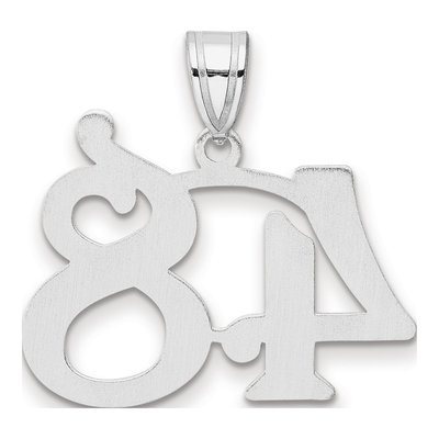 14K White Gold Number 48 Pendant – view 3