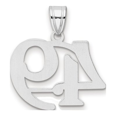 14K White Gold Number 49 Pendant – view 3