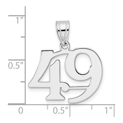 14K White Gold Number 49 Pendant – view 4