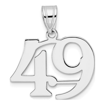 14K White Gold Number 49 Pendant