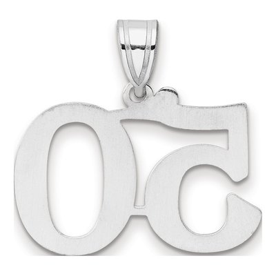 14K White Gold Number 50 Pendant – view 3