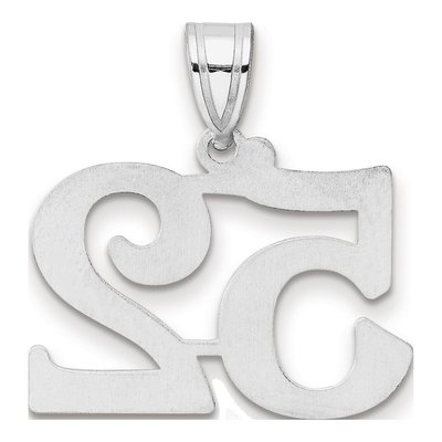 14K White Gold Number 52 Pendant – view 3