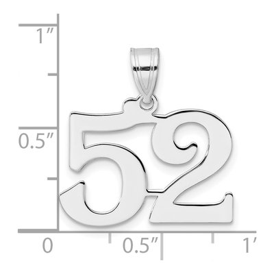 14K White Gold Number 52 Pendant – view 4