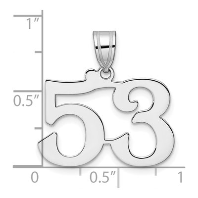 14K White Gold Number 53 Pendant – view 4