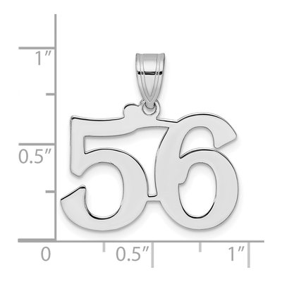 14K White Gold Number 56 Pendant – view 4