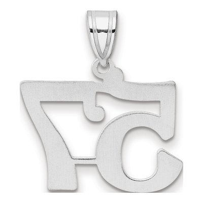 14K White Gold Number 57 Pendant – view 3