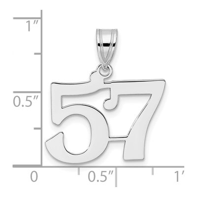 14K White Gold Number 57 Pendant – view 4