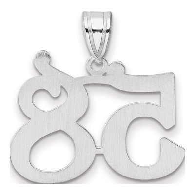 14K White Gold Number 58 Pendant – view 3