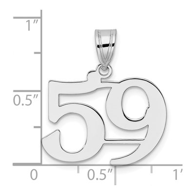 14K White Gold Number 59 Pendant – view 4