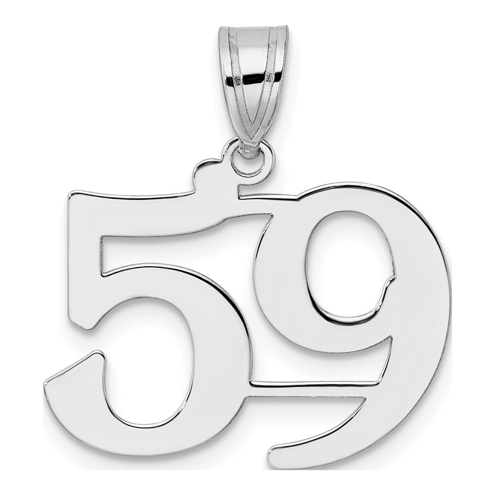 14K White Gold Rhodium-Plated Polished Number 59 Pendant