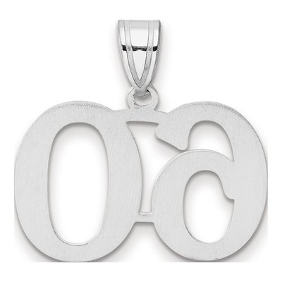 14K White Gold Number 60 Pendant – view 3