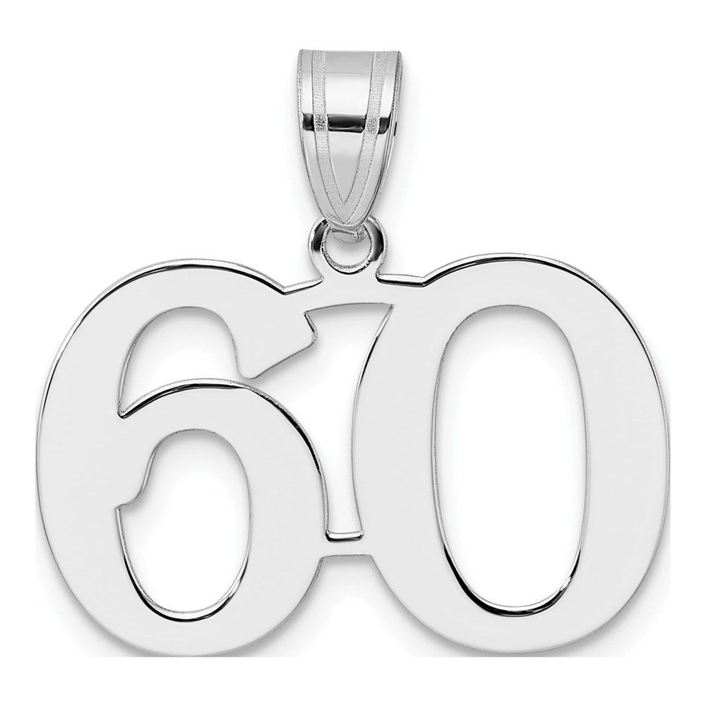 14K White Gold Rhodium-Plated Polished Number 60 Pendant