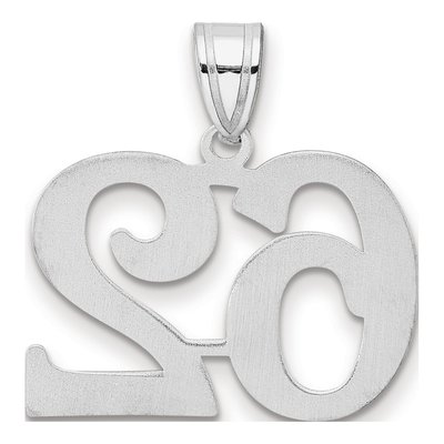 14K White Gold Number 62 Pendant – view 3