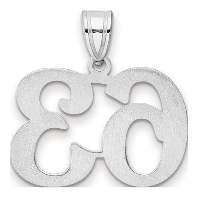 14K White Gold Number 63 Pendant – view 3