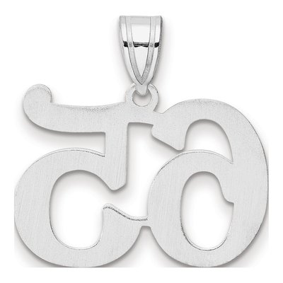 14K White Gold Number 65 Pendant – view 3