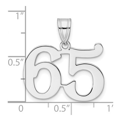 14K White Gold Number 65 Pendant – view 4